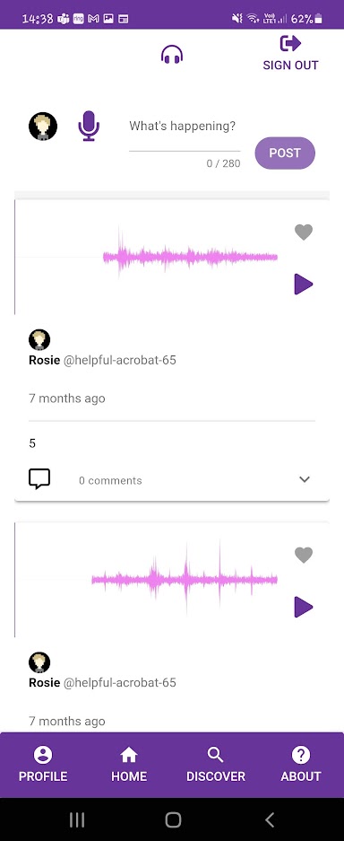 Social media app and website
